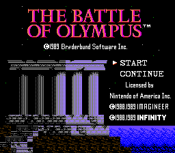 Battle of Olympus screenshot 2 for NES